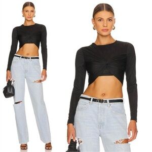 NWT Superdown Drew Front Twist Long Sleeve Top
